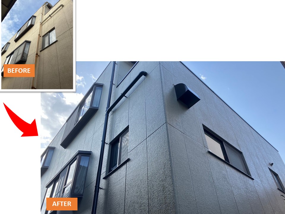 静岡市駿河区登呂|U様邸|外壁塗装工事|外壁施工前後