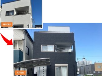 静岡市清水区西久保|T様邸|外壁塗装工事|外壁施工前後2