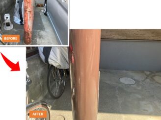 静岡市葵区古庄|O様邸|外壁塗装工事|鉄柱
