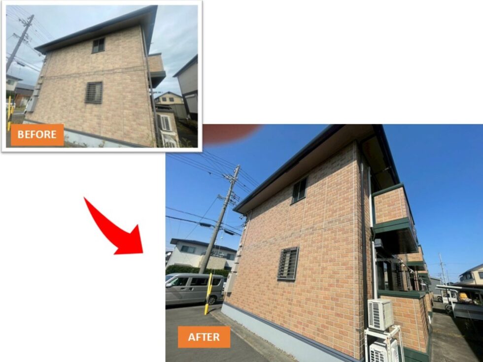 焼津市石津|リモージュB棟C棟様|外壁塗装工事・駐車場ライン工事|外壁塗装