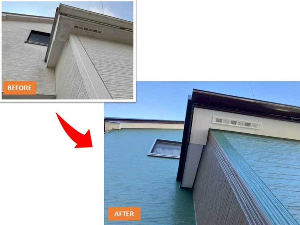 島田市横井|M様邸|外壁塗装工事・屋根カバー工事|付帯塗装