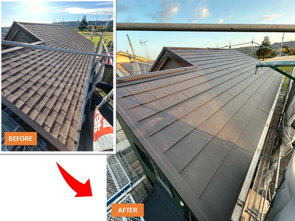 島田市横井|M様邸|外壁塗装工事・屋根カバー工事|屋根カバー