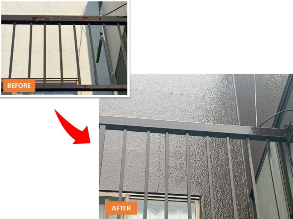 静岡市葵区新富町|M様邸|外壁塗装工事|手摺