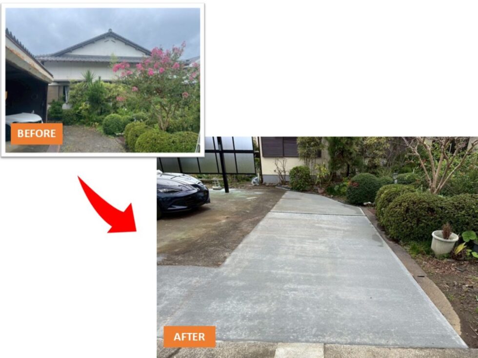 清水区八坂東|M様邸|カーポート・土間リフォーム工事|土間改修